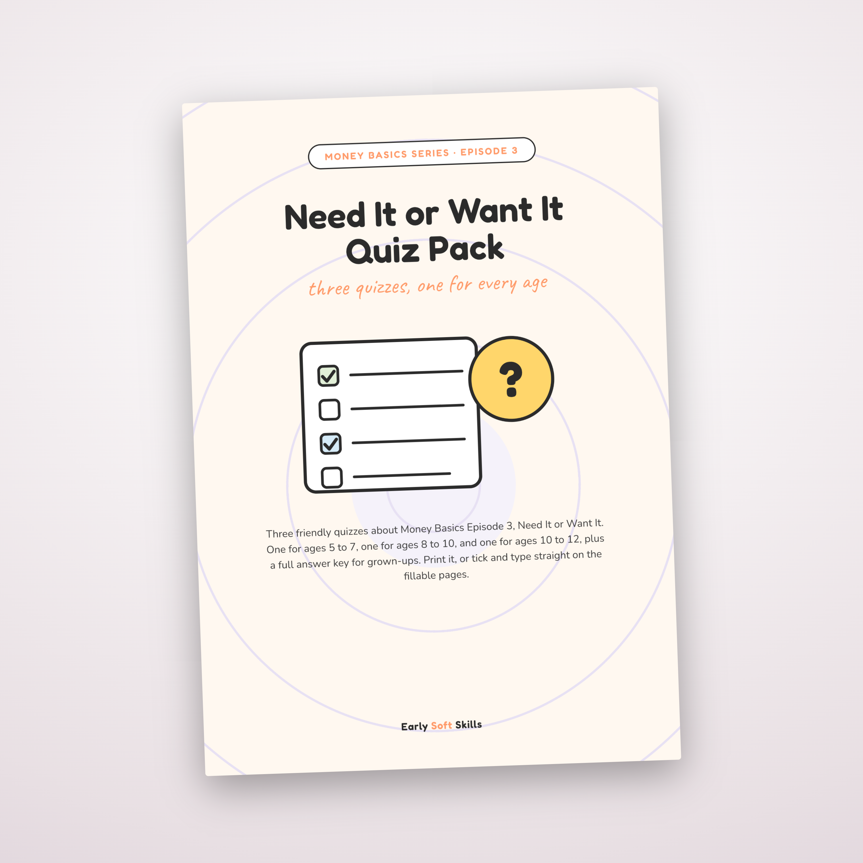Need It or Want It Quiz Pack preview