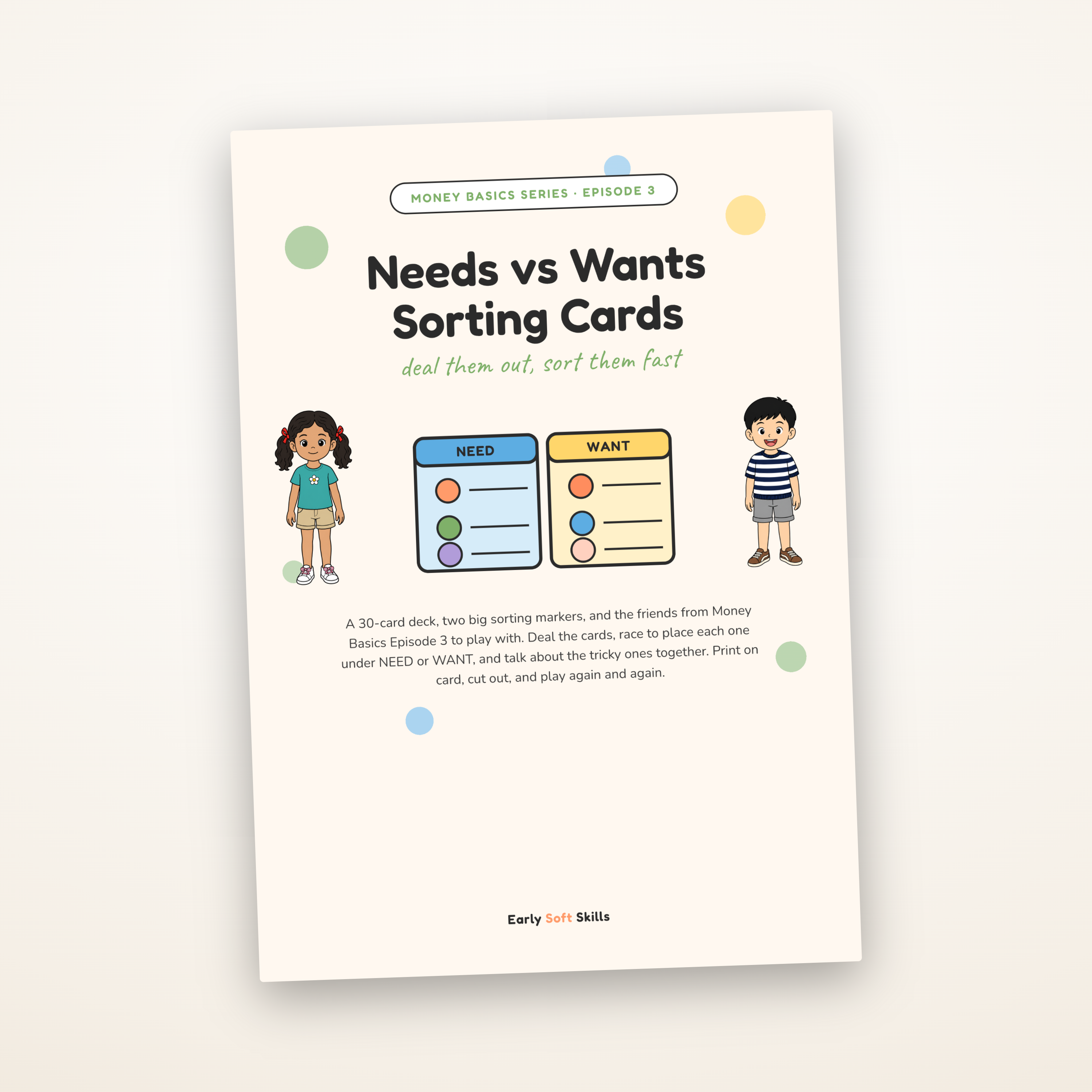 Needs vs Wants Sorting Cards preview — view 1 of 5